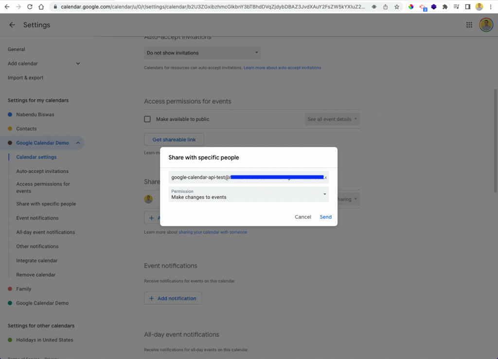 Handle API errors, Google Calendar