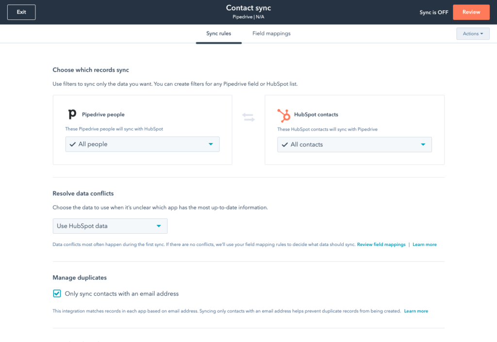 HubSpot Pipedrive integration with-shadow