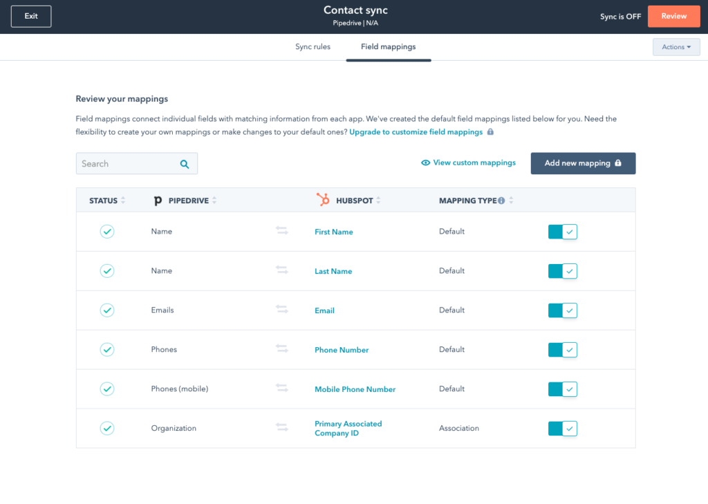 HubSpot Pipedrive integration with-shadow